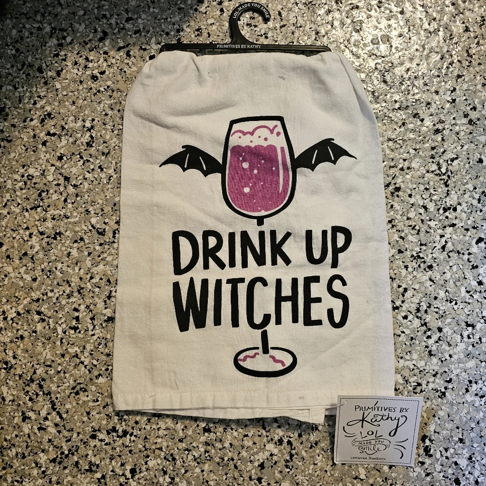Primitives by Kathy Halloween Cotton Tea Towel. 